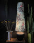 Handmade Oversized Cone Lampshades in Lithium Blue Light On