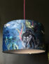 Handmade Velvet Lampshade in Smoke Blue