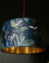 Handmade Velvet Lampshade with Gold Lining in Twilight