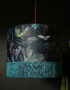 Handmade Fringed Velvet Lampshade with in Twilight