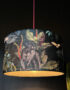 Handmade Velvet Lampshade in Twilight Blue Light on