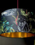 Handmade Velvet Lampshade with Gold Lining in Carbon Black