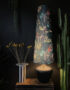 Handmade Oversized Cone Lampshades in Wild Wood Green Light On