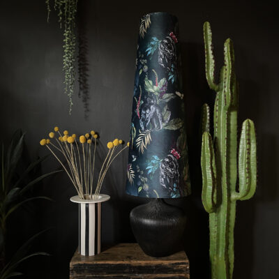 Handmade Oversized Cone Lampshades in Wild Wood Green