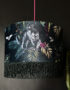 Handmade Fringed Velvet Lampshade in Wild Wood Green and Hunter Green Fringing