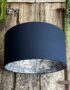 Inky Blue Rainforest Silhouette Lampshade in Deep Space Navy Cotton