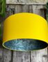 Ocean Rainforest Silhouette Lampshade In Egg Yolk Yellow Cotton