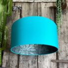 Ocean Rainforest Silhouette Lampshade in Jade Green Cotton