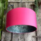 Ocean Rainforest Lampshade in Watermelon Pink Cotton