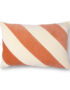 Peach and Cream Striped Cushion