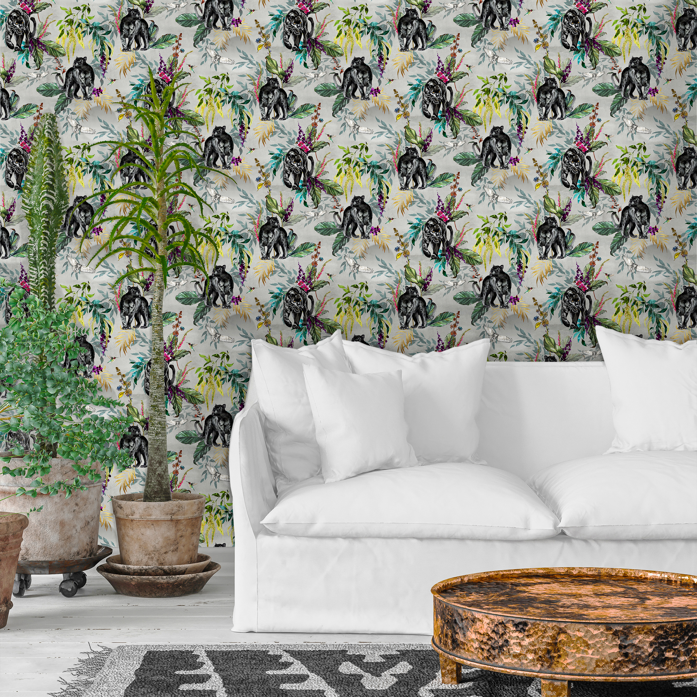 Love Frankie Deadly Night Shade Wallpaper - Dust Grey