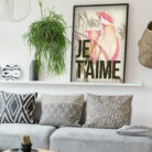 Je T'aime Typography Love Print Poster