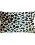 Leopard Print Bolster Cushion in Emerald Green and Sand
