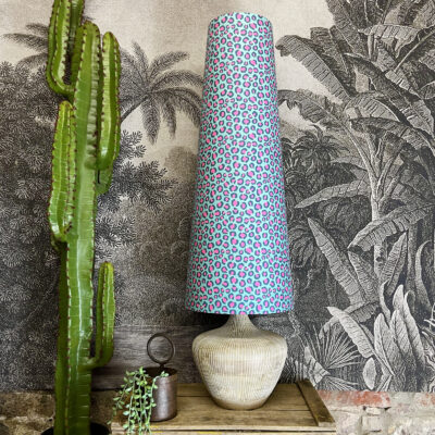 King & Queen Oversized Cone Lampshades in Bubble Berry Leopard
