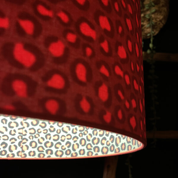 Bubble Berry Neon Leopard Print Silhouette Lampshade in Bubblegum - Light on