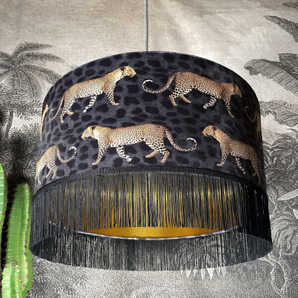 love Frankie leopard lampshade with fringing