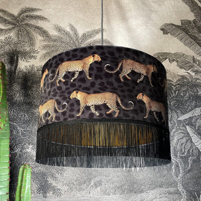 love Frankie leopard lampshade with fringing