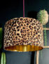 Luxe Leopard Velvet Lampshade with Gold Lining
