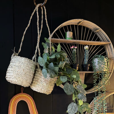 Love Frankie palm leaf hanging basket