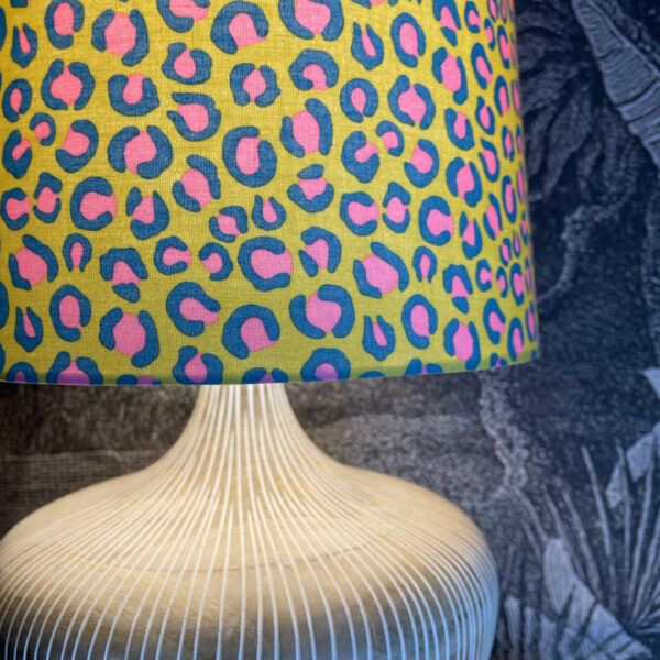 King & Queen Oversized Cone Lampshades in Sherbet Lemon Leopard - Close up