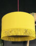 Sherbet Lemon Leopard Silhouette Lampshade in Sunshine Cotton and Yellow Fringing