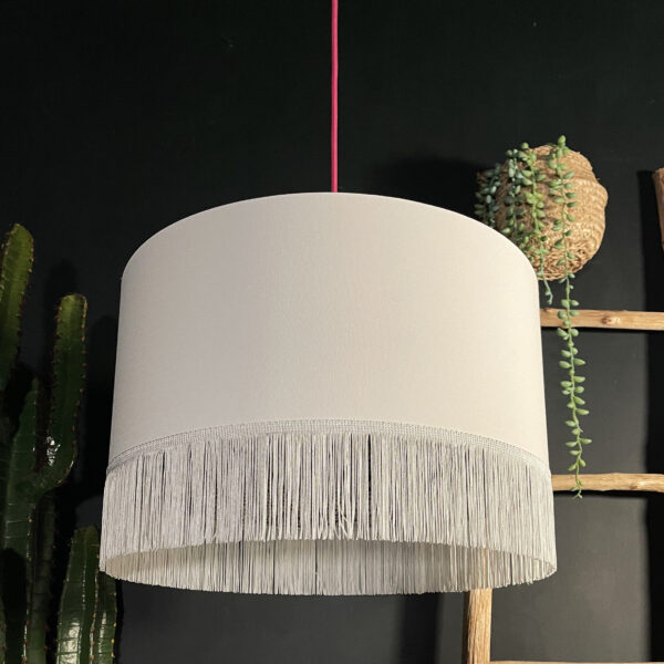 Crisp White Leopard Walk Cole & Sons handmade Wallpaper Lampshade - Light off