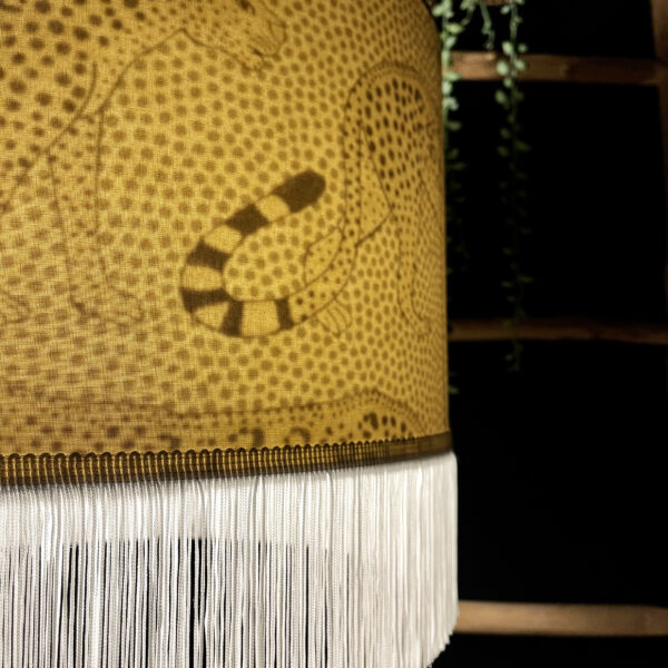 Crisp White Leopard Walk Cole & Sons handmade Wallpaper Lampshade - Light on