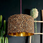 Leopard Print Lampshade With Gold Lining