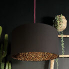 Leopard Print Silhouette Lampshade in Jet Black Cotton