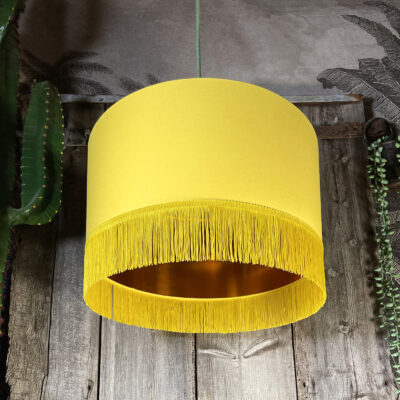 Love Frankie banana cotton lampshade copper lining fringing