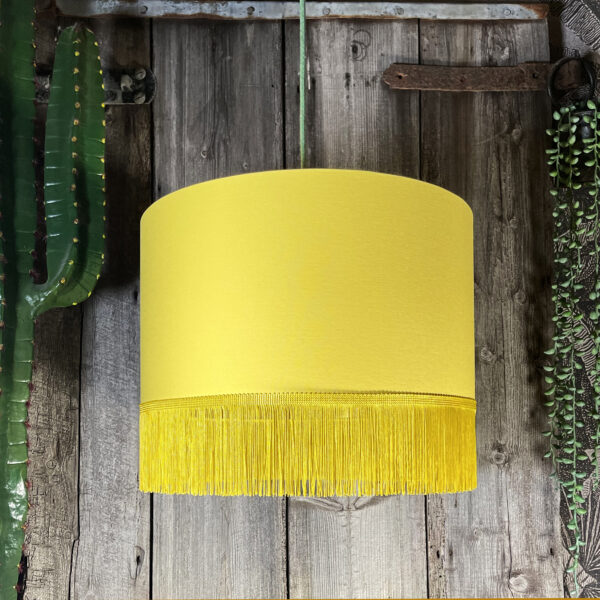 Love Frankie banana cotton lampshade copper lining and fringing