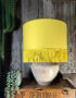 Love Frankie banana cotton lampshade gold lining fringing lamp