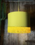 Love Frankie banana cotton lampshade gold lining and fringing light on