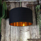 Love Frankie black cotton lampshade copper lining