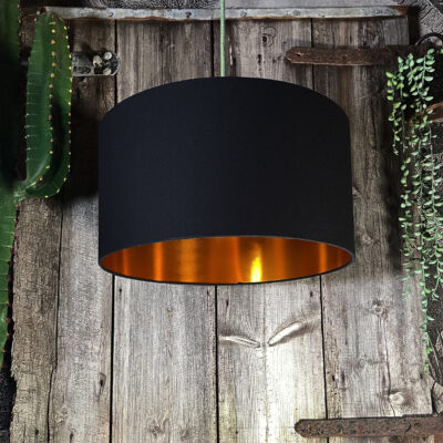 Love Frankie black cotton lampshade copper lining
