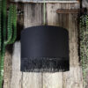 Love Frankie black cotton lampshade copper lining fringing