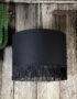 Love Frankie black cotton lampshade copper lining fringing