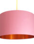 Love Frankie dirty pink cotton lampshade copper lining