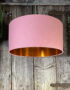Love Frankie dirty pink cotton lampshade copper lining