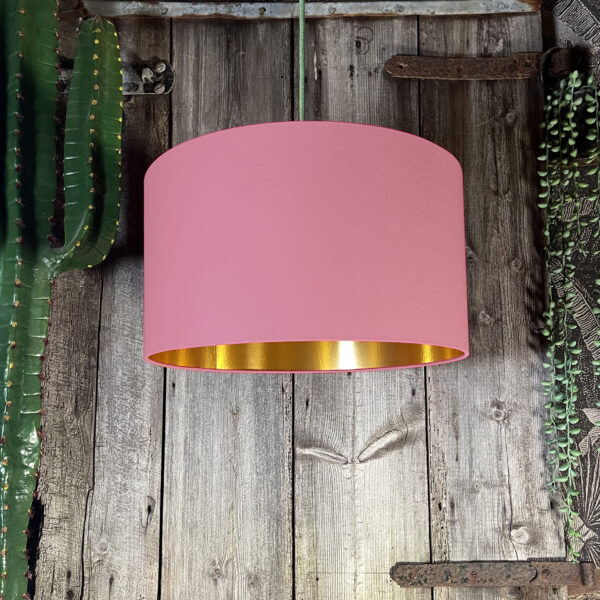Love Frankie dirty pink cotton lampshade gold lining