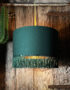 Love Frankie hunter cotton lampshade copper lining fringing light on