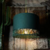 Love Frankie hunter cotton lampshade copper lining fringing light on