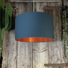 Love Frankie petrol cotton lampshade copper lining