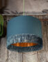 Love Frankie petrol cotton lampshade copper lining fringing