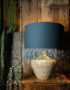 Love Frankie petrol cotton lampshade copper lining fringing lamp
