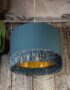 Love Frankie petrol cotton lampshade gold lining fringing