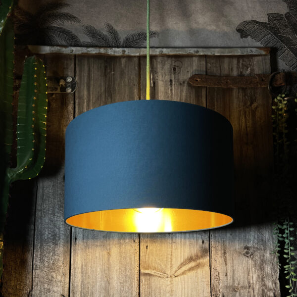 Love Frankie petrol cotton gold lining light on