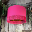 Love Frankie pomegranate cotton lampshade copper lining fringing