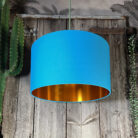 Love Frankie topaz cotton lampshade copper lining