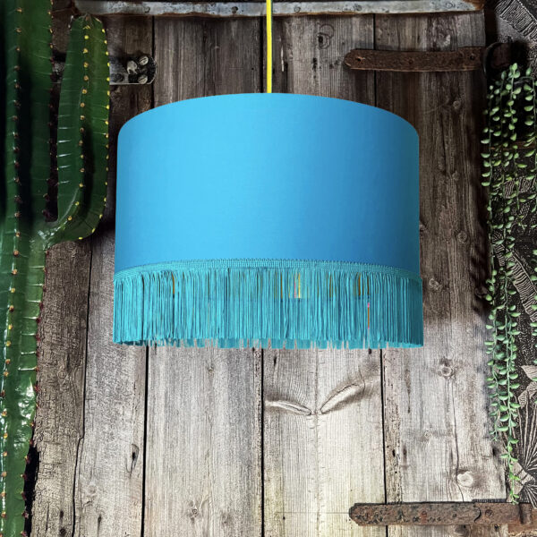 Love Frankie topaz cotton lampshade copper lining fringing